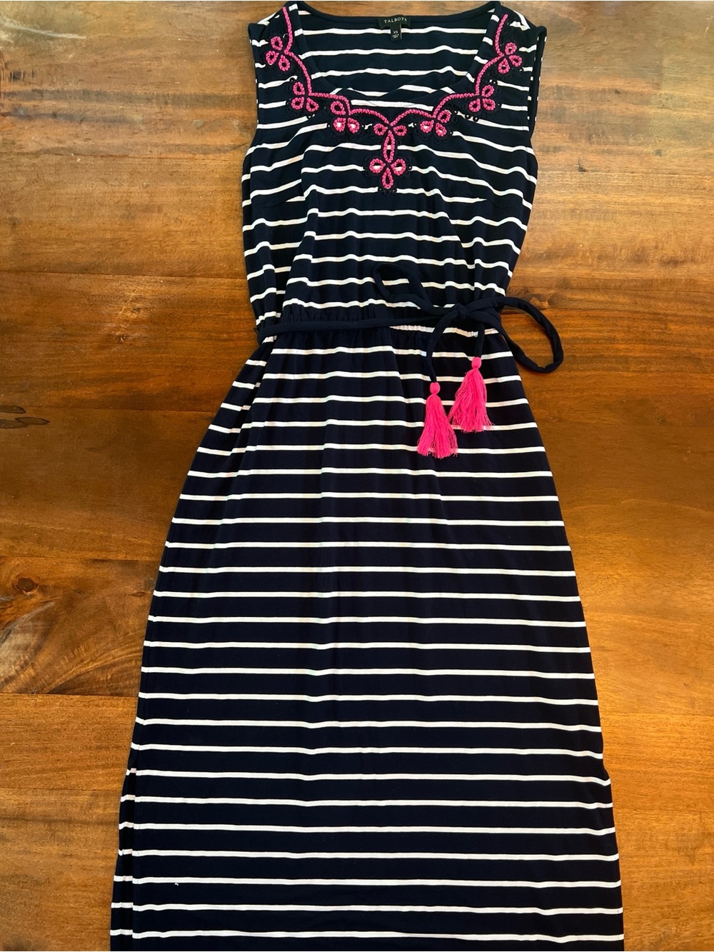 Talbots Women’s XS Sleeveless Striped Maxi Dress Blue/white  Summer